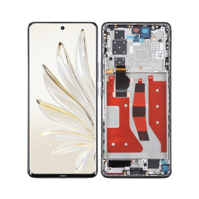 For Honor 70 Pro 5G OLED assembly With Frame Black Premium OEM (SKU:1563004)