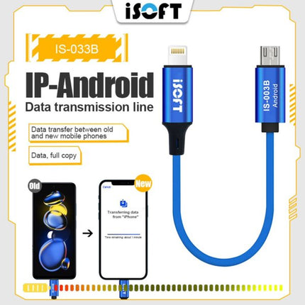 iSoft IS-003B User Data Transfer Cable - Transfer Data From Micro USB to iPhone