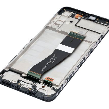 For Samsung Galaxy A03S LCD Assembly with Frame (Big Glass Version) Black(Refurbished)(SKU:1482111)