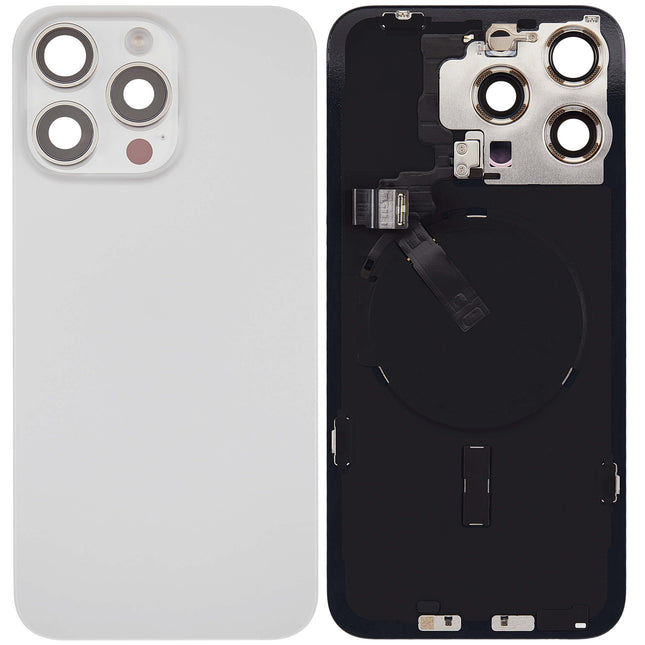 For iPhone 15 Pro Max Lens for back cover With bracket and back camera lens / Magnetic | White (Aftermarket Plus)