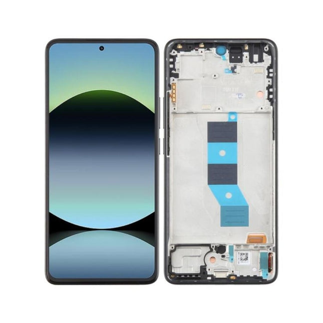For Xiaomi Redmi Note 14 4G OLED assembly With Frame Black / Small Panel (Premium OEM) (SKU:1562962)