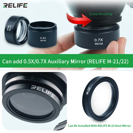 RELIFE RL-M3T-B1+M19 48 Megaplxed HDMI Camera + HDMI screen 7-45x Trinocular HD Stereo Microscope(SKU:1531010)
