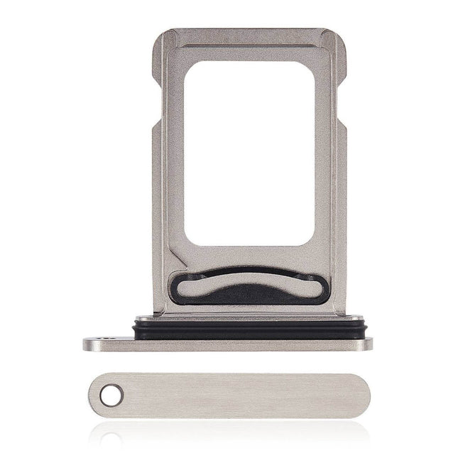 For iPhone 15 Pro / 15 Pro Max Sim Card Tray Holder / Dual Sim Card | White (Premium OEM)