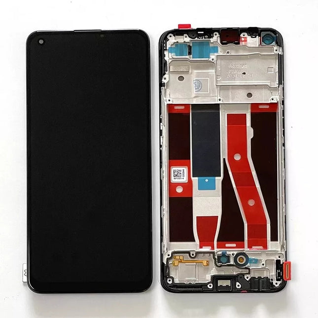 For OPPO Reno 5 Lite OLED Assembly With Frame Black (Aftermarket Plus)(SKU:1554284)