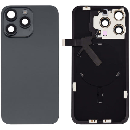 For iPhone 15 Pro Max Lens for back cover With bracket and back camera lens / Magnetic | Black (Aftermarket Plus)