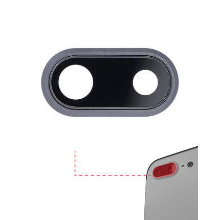 For iPhone 8 Plus | Camera Lens With Frame/Sticker | Black(Premium OEM)