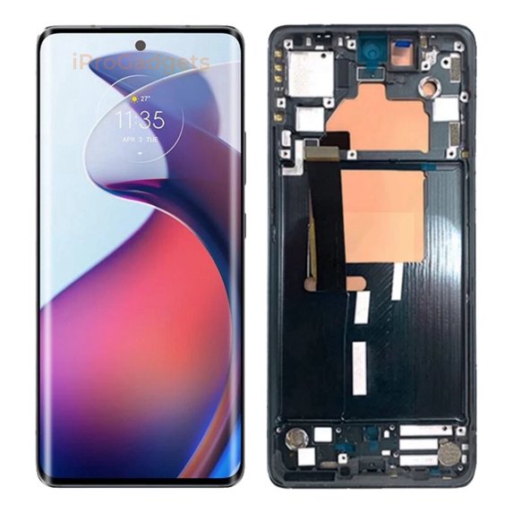 For Motorola Edge 30 Fusion / OLED assembly With frame / black  (Premium OEM)(SKU:1556532)