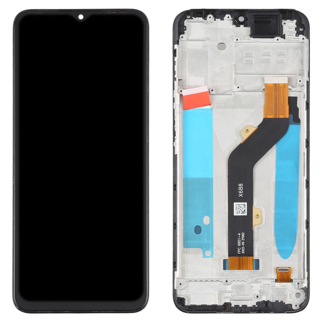 For Tecno Spark 7P LCD assembly with frame Black (Refurbished) (SKU:1564175)