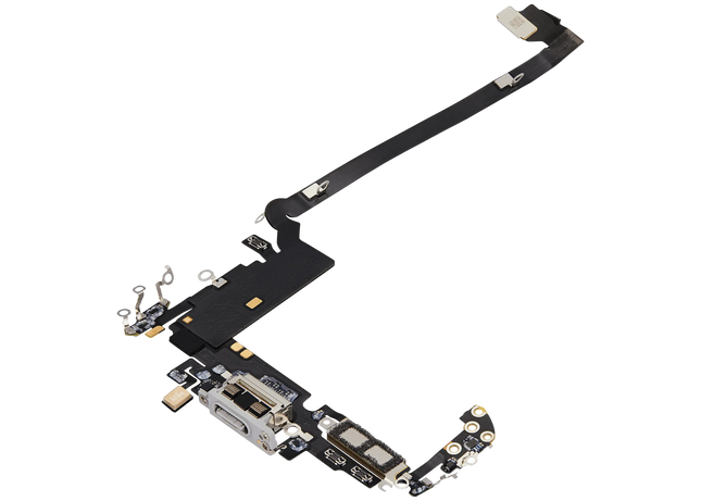 For iPhone 17 Pro Max Charge Port Flex Cable/Nano SIM+eSIM Version Silver (Premium OEM) (SKU: 1568484)