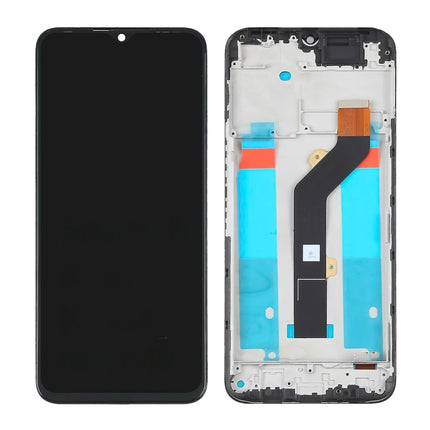 For Tecno Spark 8 LCD assembly with frame Black (Refurbished) (SKU:1564178)