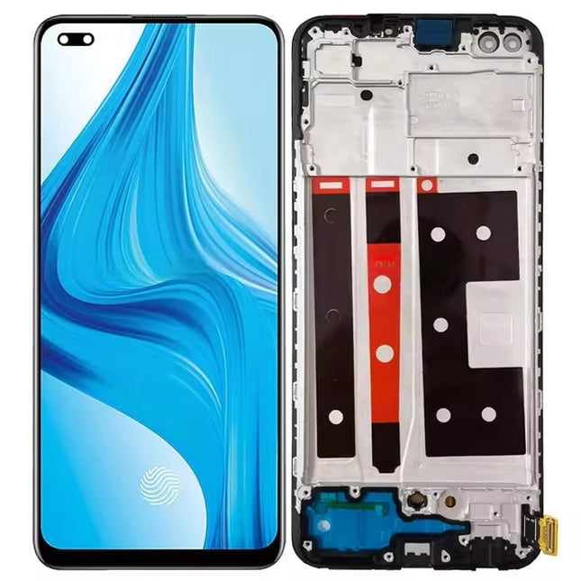 For OPPO F17 Pro / OLED assembly With frame / black  (Refurbished)(SKU:1556231)