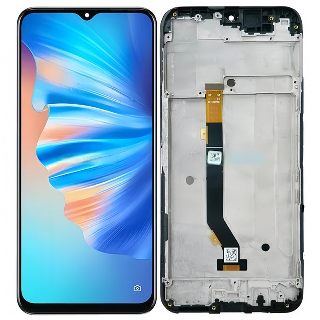 For Tecno Spark 8T LCD assembly with frame Black (Refurbished) (SKU:1564179)