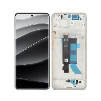 For Xiaomi Redmi Note 14 Pro+ 5G OLED assembly with frame Silver (Premium OEM) (SKU:1563981)