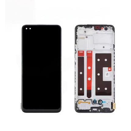 For OPPO Reno4 F / OLED assembly With frame / black  (Refurbished)(SKU:1556227)