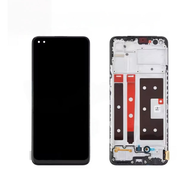 For OPPO Reno4 F / OLED assembly With frame / black  (Refurbished)(SKU:1556227)