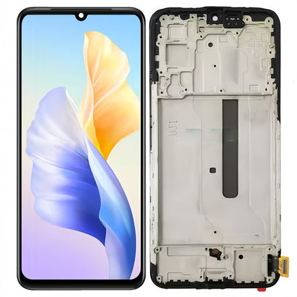 For Vivo V23e / OLED assembly With frame / black  (Refurbished)(SKU:1530145)