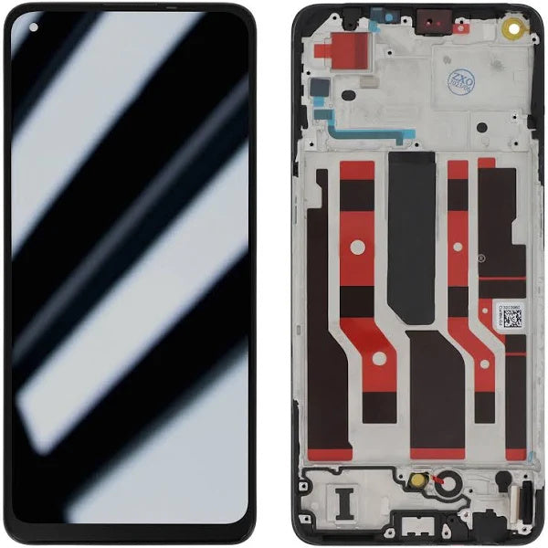 For OPPO Reno8 Lite OLED Assembly With Frame Black (Aftermarket Plus)(SKU:1529495)