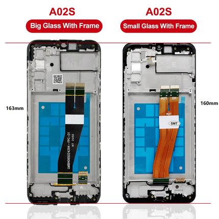 For Samsung Galaxy A02s/A025F/A01F LCD Assembly with Frame (Small Glass Version)159mm Black(Refurbished)(SKU:1479651)