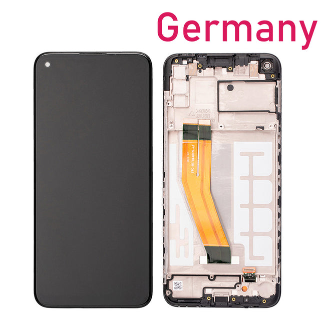 For Samsung Galaxy A11 A115F,A115F/DS,A115M,A115M/DS, LCD Assembly With Frame (159.5mm Version) | Black (Refurbished)***DE Warehouse***