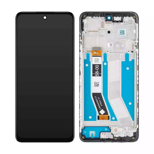 For Motorola G32 LCD Assembly With Frame | Black(Refurbished)