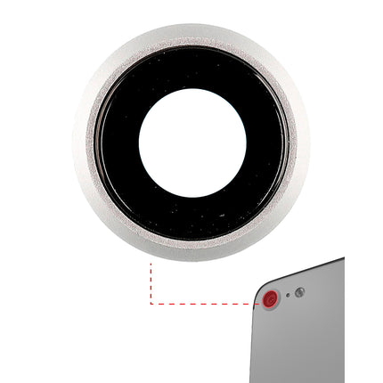 For iPhone 8 | Camera Lens With Frame/Sticker | White(Premium OEM)