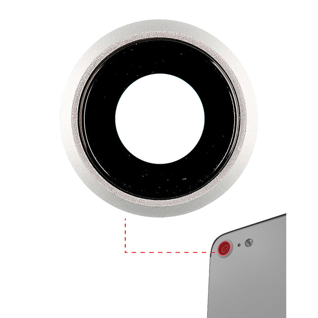 For iPhone 8 | Camera Lens With Frame/Sticker | White(Premium OEM)