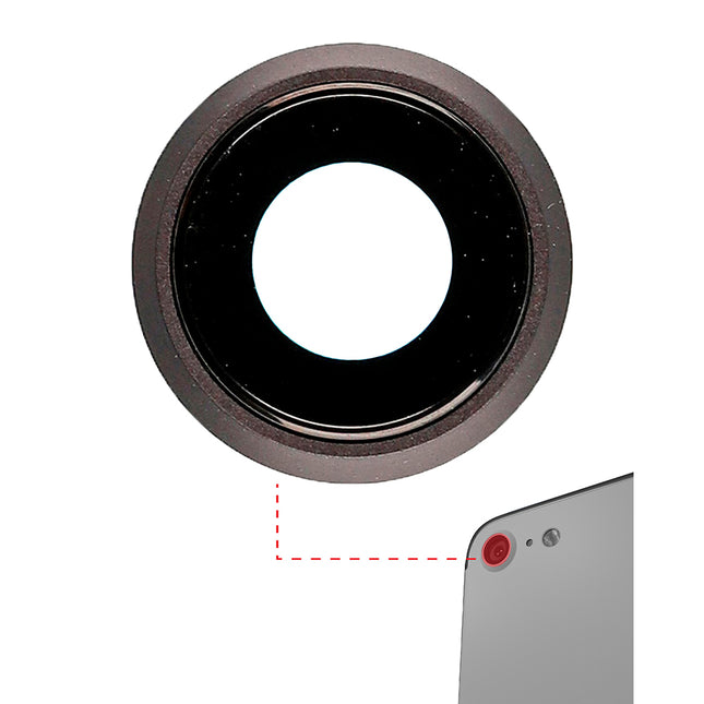 For iPhone 8 | Camera Lens With Frame/Sticker | Black(Premium OEM)