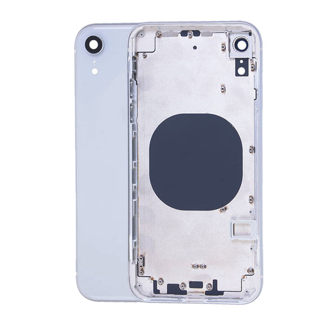 For iPhone XR | Back Cover Assembly with small parts(No Logo) | White(Aftermarket Plus)
