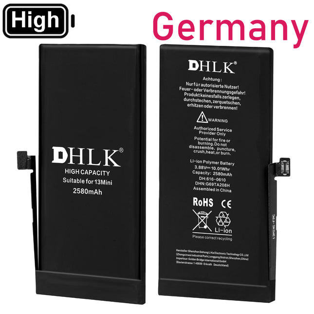 DHLK for iPhone 13 mini | Battery with sticker High Capacity 2580 mAh ***DE warehouse***
