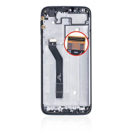 For Motorola G7 Power/BR version/154mm LCD Assembly with Frame(No Logo) Black(Refurbished)(SKU:1482688)