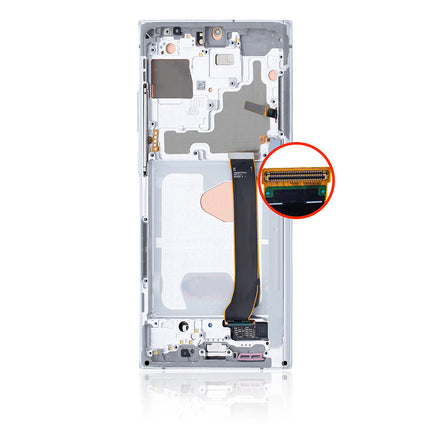 For Samsung Galaxy Note 20 Ultra OLED assembly With Frame Silver(Refurbished)(SKU:1390178)
