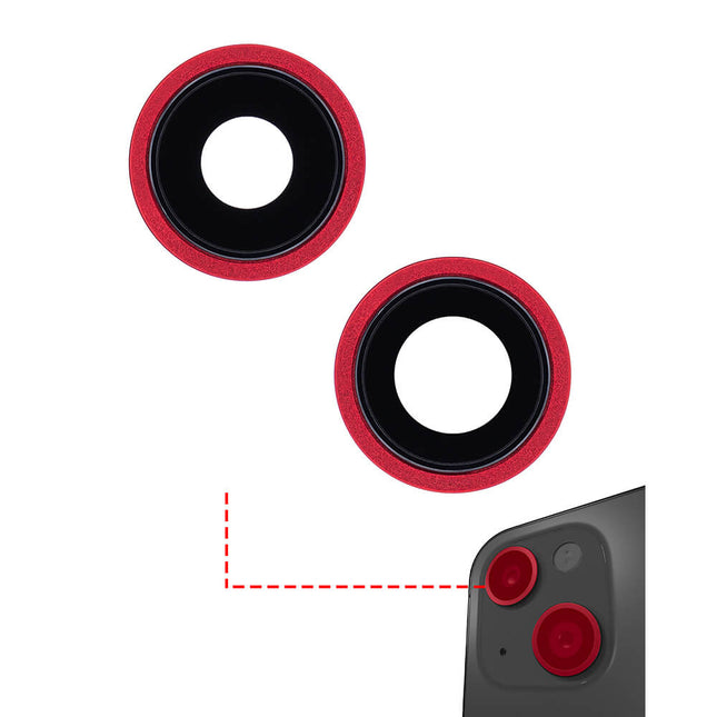 For iPhone 13 Mini | Lens for back cover/Big Camera Hole/No Logo | Red(Aftermarket Plus)
