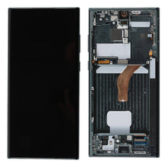 For Samsung Galaxy S22 Ultra 5G OLED Assembly With Frame / U Edition /With S-Pen Supported Black (Aftermarket Plus)(SKU:1528899)
