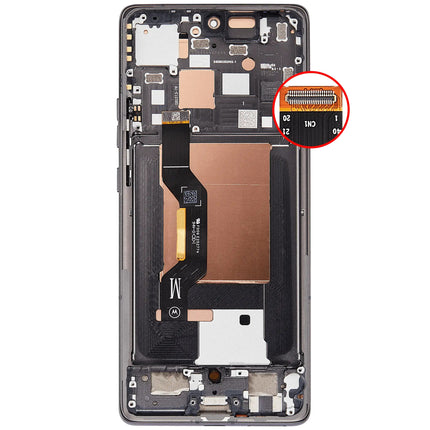 For Motorola Edge 50  OLED assembly With Frame Black Premium OEM (SKU:1562860)