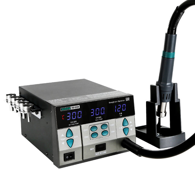 SUGON 8610DX Hot Air Station|With 3pcs straight hot air gun nozzle£¨5mm 7mm 10mm size£© &2pcs  swirling hot air gun nozzle£¨7mm 10mm£©