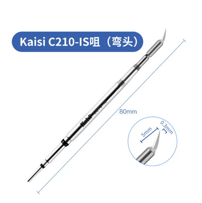 Kaisi C210 Soldering Iron Tips / Thin Bent / IS