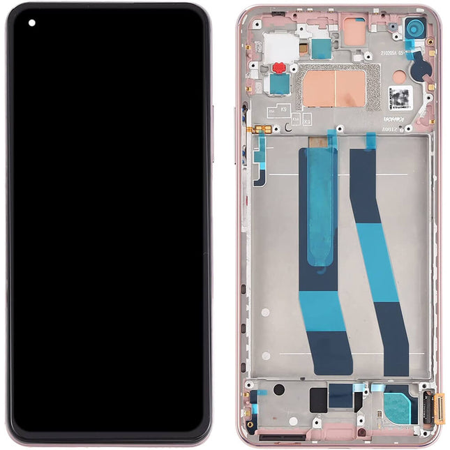 For xiaomi 11 Lite/Xiaomi 11 Lite 5G | LCD Assembly With Frame | Gold(Premium OEM)