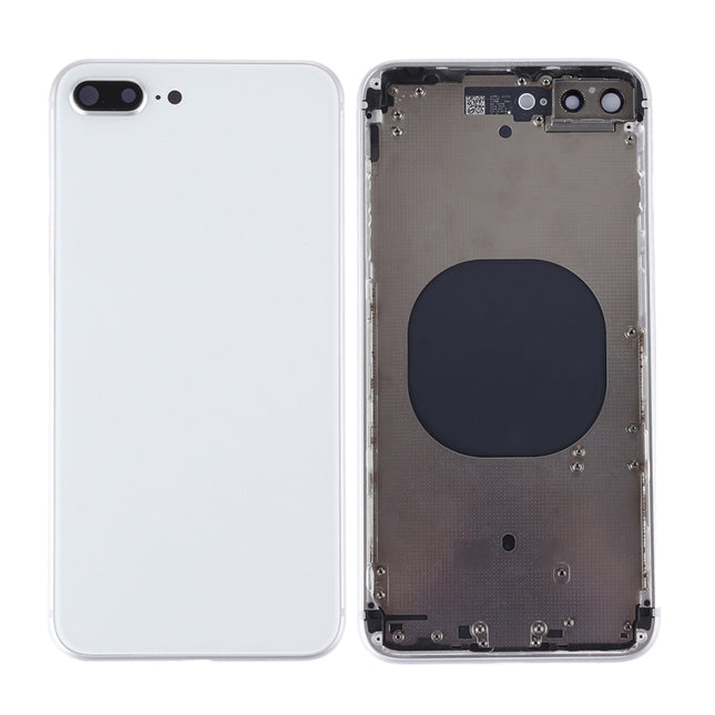 For iPhone 8 plus | Back Cover Assembly with small parts(No Logo) | White(Aftermarket Plus)