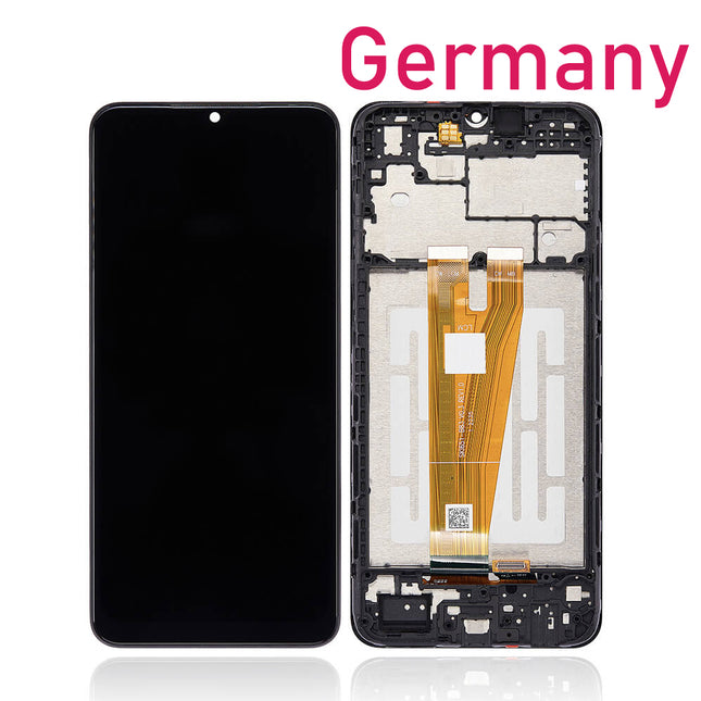 For Samsung Galaxy A04 LCD Assembly With Frame | Black (Refurbished)***DE Warehouse***