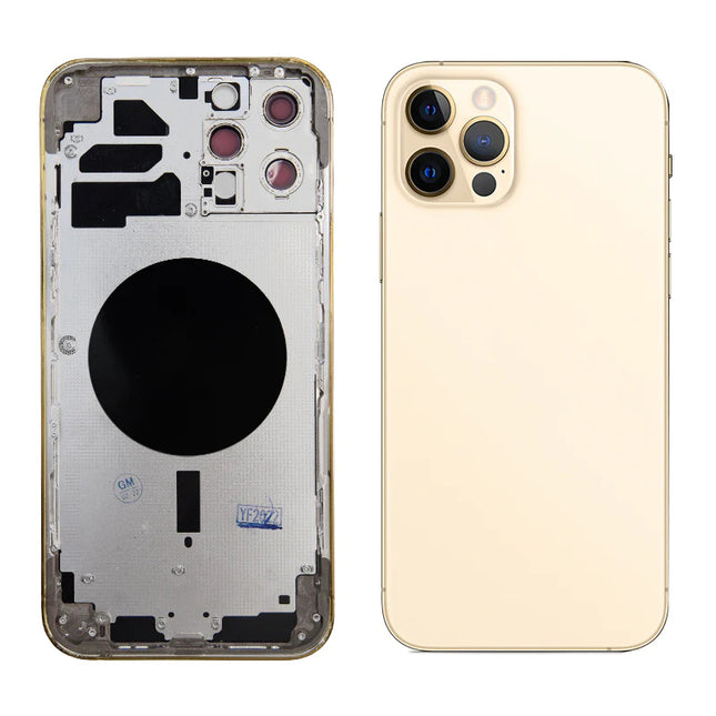 For iPhone 12 Pro max | Back Cover Assembly with small parts(No Logo) | Gold(Aftermarket Plus)