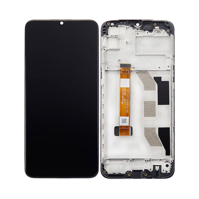 For Realme Realme 6i|LCD Assembly with Frame|Black(Refurbished)