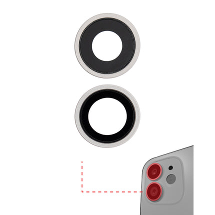 For iPhone 12 Mini | Camera Lens With Frame/Sticker | White(Premium OEM)