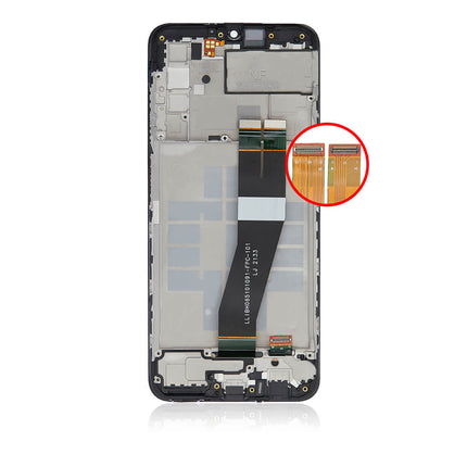For Samsung Galaxy A03S LCD Assembly with Frame (Big Glass Version) Black(Refurbished)(SKU:1482111)