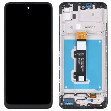 For Motorola E30 LCD Assembly With Frame | Black (Refurbished)