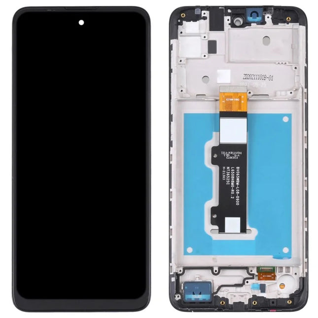For Motorola E30 LCD Assembly With Frame | Black (Refurbished)
