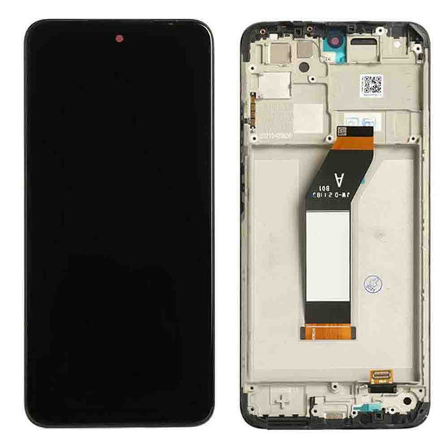For Xiaomi Redmi 10 4G LCD Assembly With Frame/Standard version / Redmi 10 Prime / With Volume Flex Cable | Black (Premium OEM)