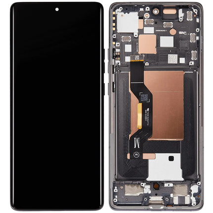 For Motorola Edge 50  OLED assembly With Frame Black Premium OEM (SKU:1562860)
