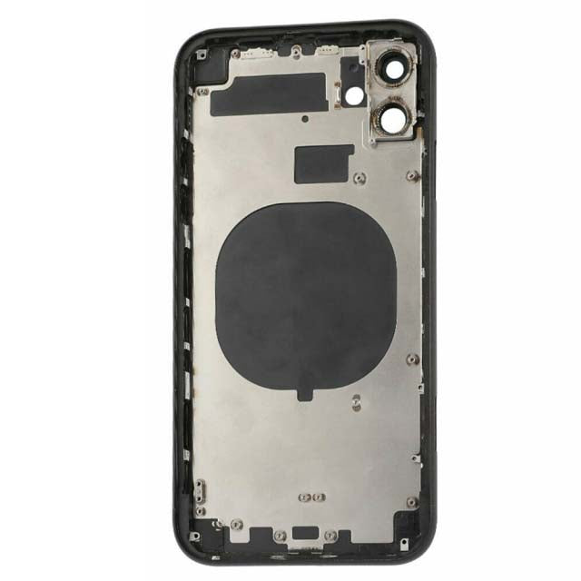 For iPhone 11 | Back Cover Assembly with small parts(No Logo) | Black(Aftermarket Plus)