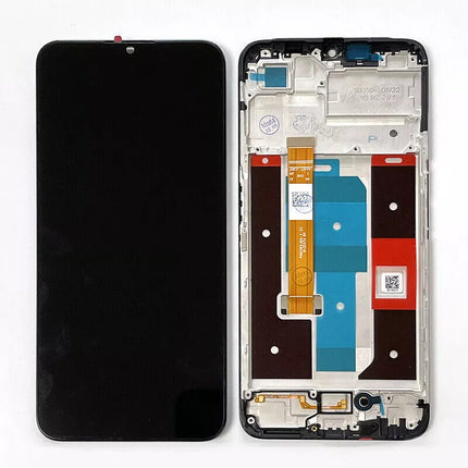 For Realme Realme C35 | LCD Assembly With Frame | Black(Refurbished)