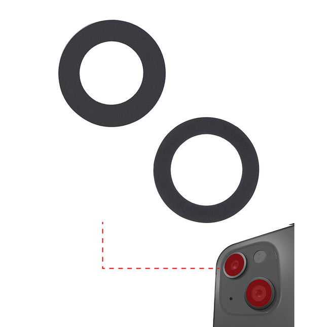 For iPhone 13 | Back camera ring/2pcs | Black(Premium OEM)